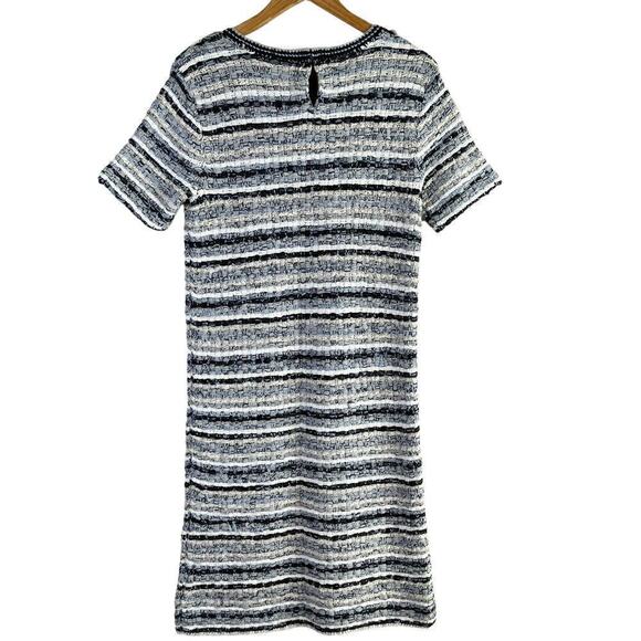 Tory Burch Blue Multi Tweed Sweater Dress Cotton Linen Blend,‎ Size Small - Picture 10 of 15